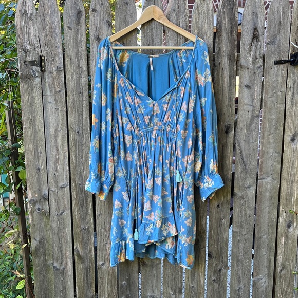 Free People Blue Floral Dress - Picture 1 of 7